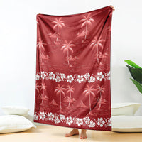 Red Hawaii Palm Tree Hibiscus Blanket Fantasy Summer Vibe LT01 - Polynesian Pride