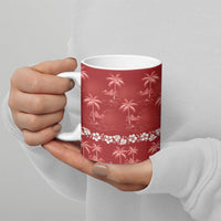 Red Hawaii Palm Tree Hibiscus Ceramic Mug Fantasy Summer Vibe LT01 - Polynesian Pride