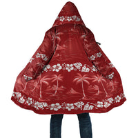 Red Hawaii Palm Tree Hibiscus Cloak Fantasy Summer Vibe