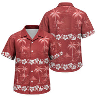 Red Hawaii Palm Tree Hibiscus Family Matching Tank Maxi Dress and Hawaiian Shirt Fantasy Summer Vibe LT01 Son's Shirt Red - Polynesian Pride