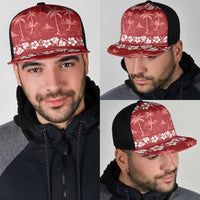 Red Hawaii Palm Tree Hibiscus Mesh Trucker Cap Fantasy Summer Vibe