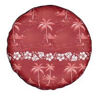 Red Hawaii Palm Tree Hibiscus Spare Tire Cover Fantasy Summer Vibe LT01 - Polynesian Pride