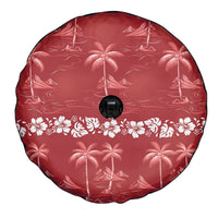 Red Hawaii Palm Tree Hibiscus Spare Tire Cover Fantasy Summer Vibe LT01 - Polynesian Pride