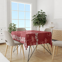 Red Hawaii Palm Tree Hibiscus Tablecloth Fantasy Summer Vibe LT01 - Polynesian Pride