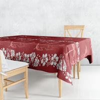 Red Hawaii Palm Tree Hibiscus Tablecloth Fantasy Summer Vibe LT01 - Polynesian Pride