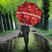 Red Hawaii Palm Tree Hibiscus Umbrella Fantasy Summer Vibe LT01 - Polynesian Pride