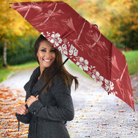 Red Hawaii Palm Tree Hibiscus Umbrella Fantasy Summer Vibe LT01 - Polynesian Pride