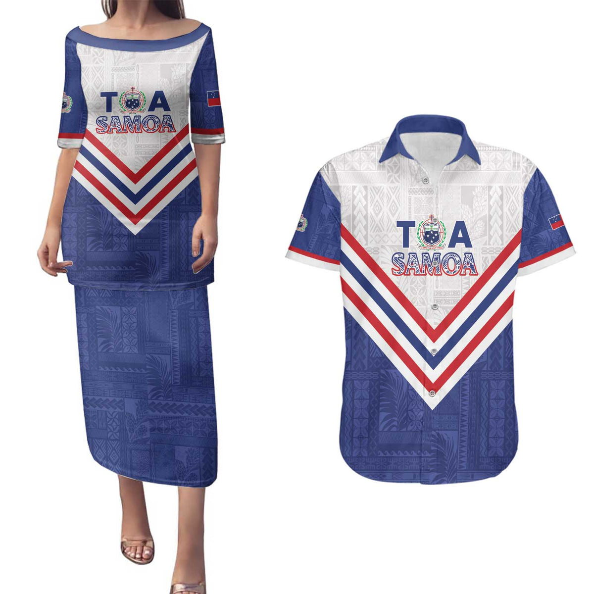 Custom Toa Samoa Rugby Couples Matching Puletasi and Hawaiian Shirt 1992-1993 Special Edition - Polynesian Pride