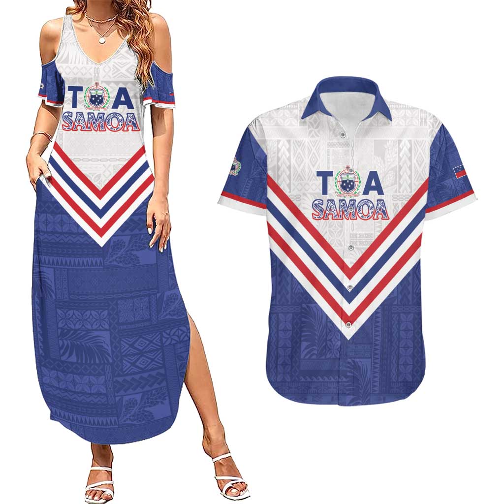 Custom Toa Samoa Rugby Couples Matching Summer Maxi Dress and Hawaiian Shirt 1992-1993 Special Edition - Polynesian Pride