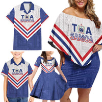 Custom Toa Samoa Rugby Family Matching Off Shoulder Short Dress and Hawaiian Shirt 1992-1993 Special Edition - Polynesian Pride