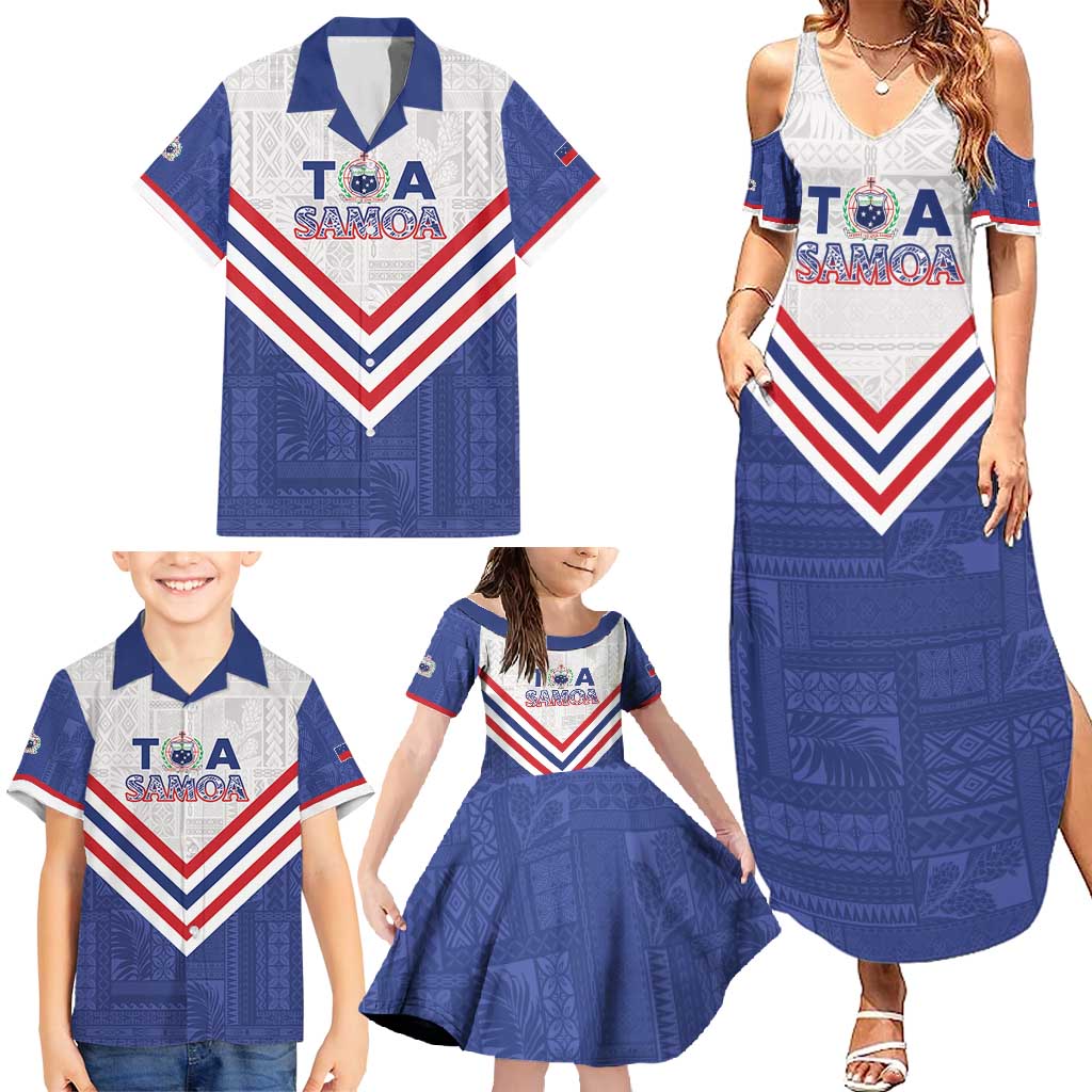 Custom Toa Samoa Rugby Family Matching Summer Maxi Dress and Hawaiian Shirt 1992-1993 Special Edition - Polynesian Pride