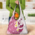 Maori Manta Ray Plumeria Royal Pink Grocery Bag