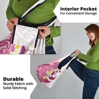 Maori Manta Ray Plumeria Royal Pink Grocery Bag