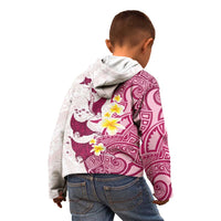 Maori Manta Ray Plumeria Royal Pink Kid Hoodie LT01 - Polynesian Pride