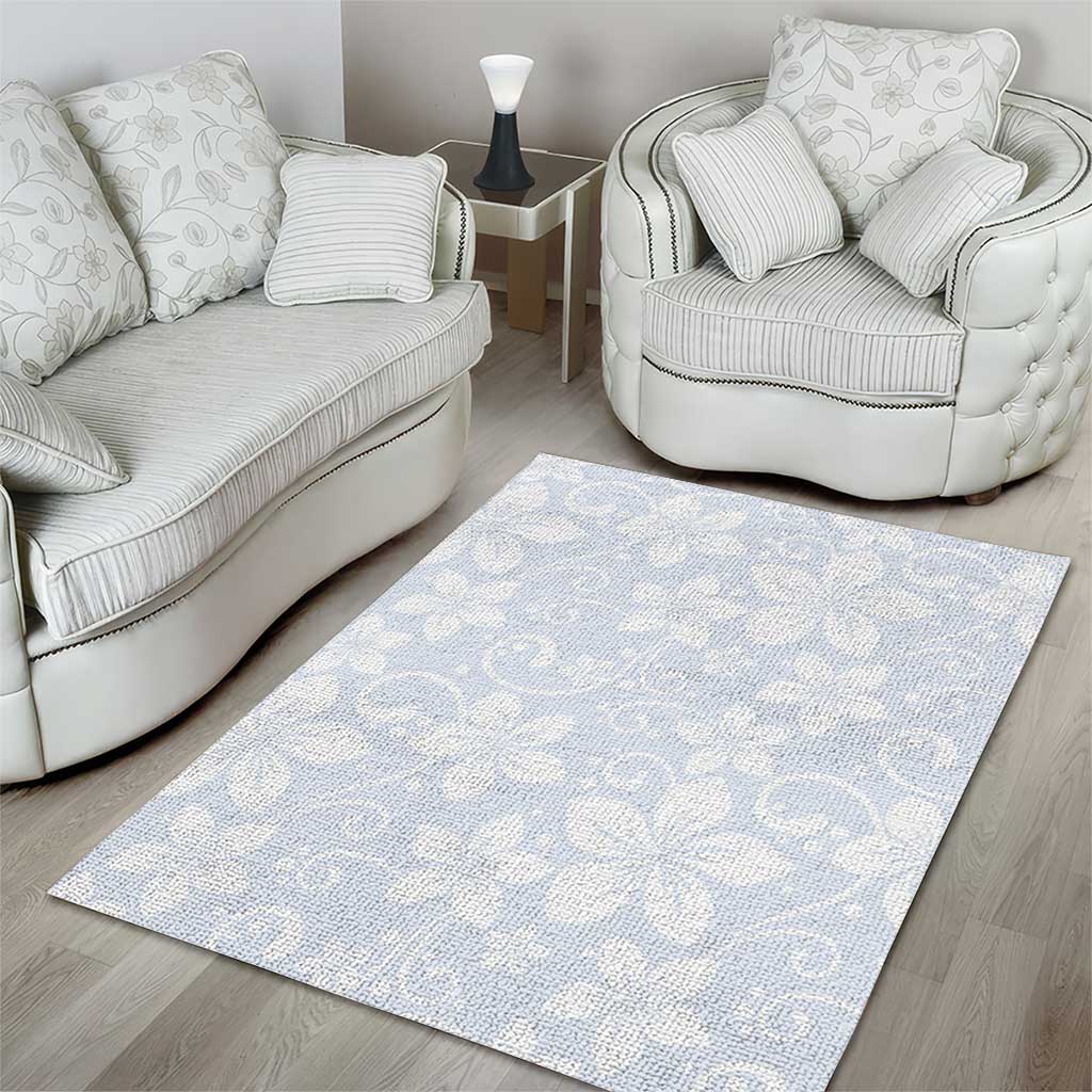 Plumeria Floral White Sunday Area Rug