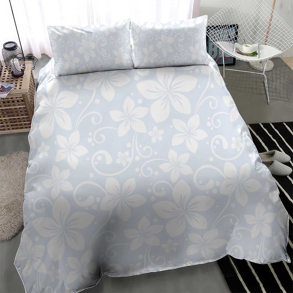 Plumeria Floral White Sunday Bedding Set LT01 - Polynesian Pride