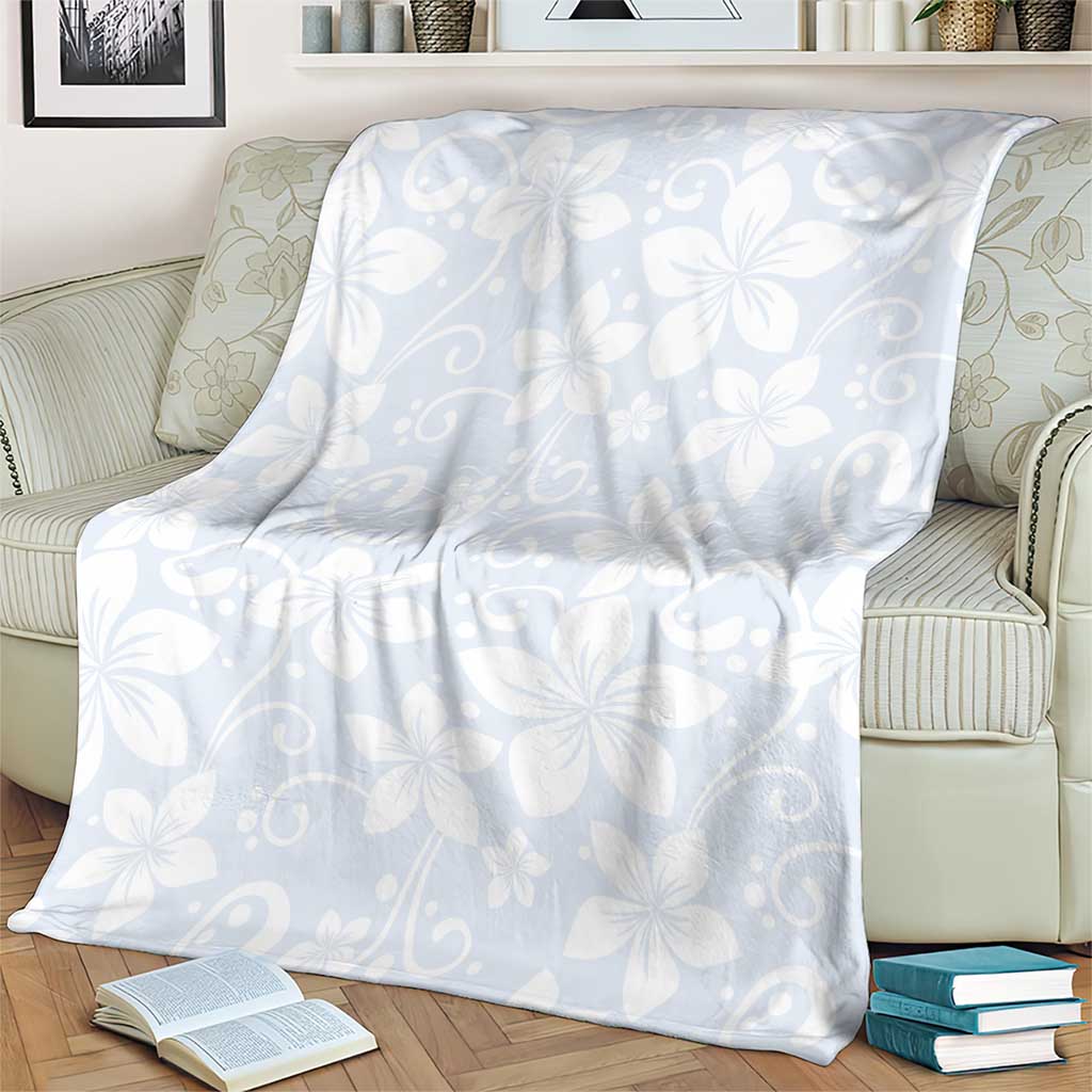 Plumeria Floral White Sunday Blanket
