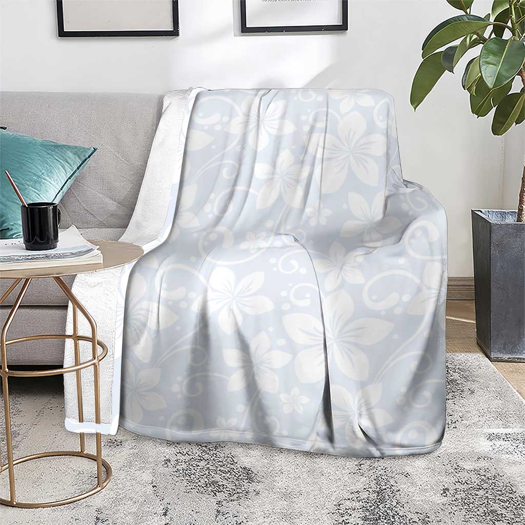 Plumeria Floral White Sunday Blanket