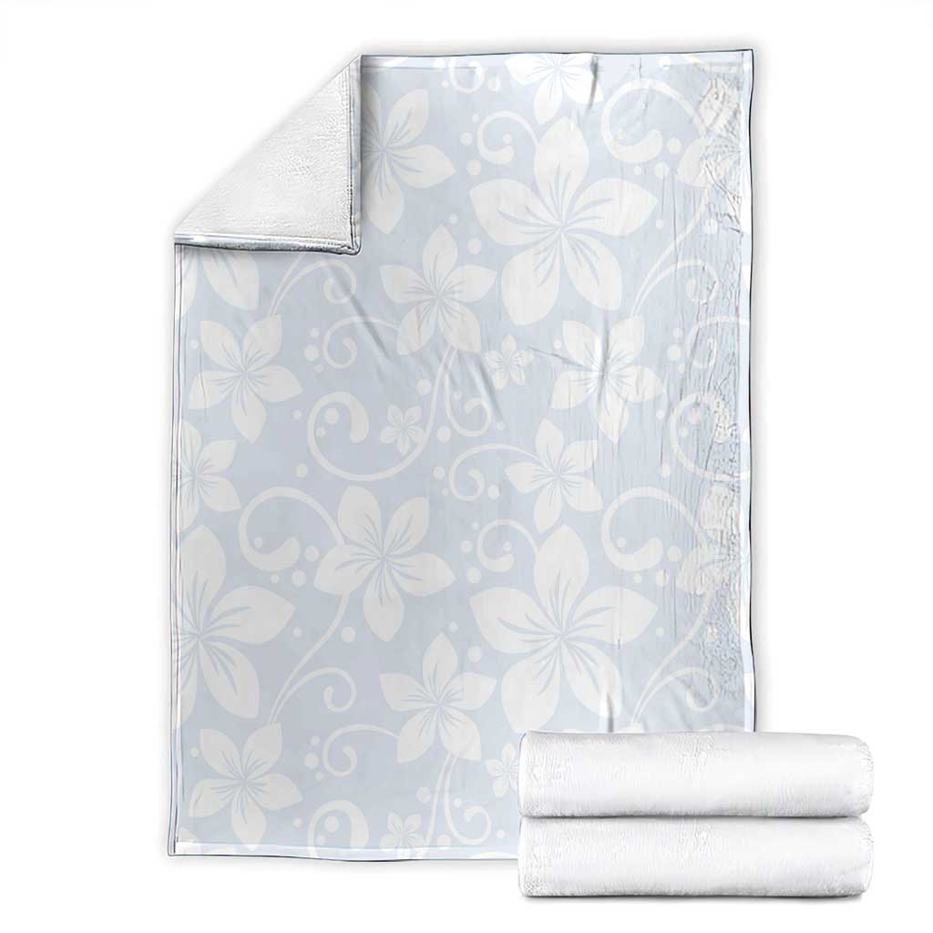 Plumeria Floral White Sunday Blanket