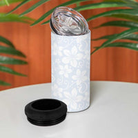Plumeria Floral White Sunday 4 in 1 Can Cooler Tumbler
