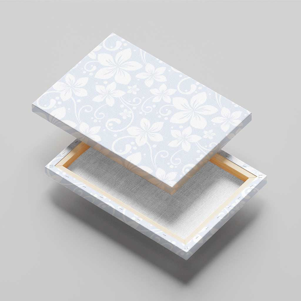 Plumeria Floral White Sunday Canvas Wall Art