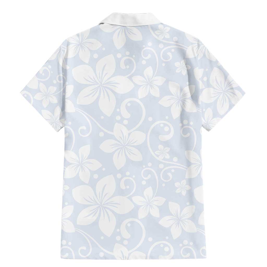 Plumeria Floral White Sunday Family Matching Mermaid Dress and Hawaiian Shirt