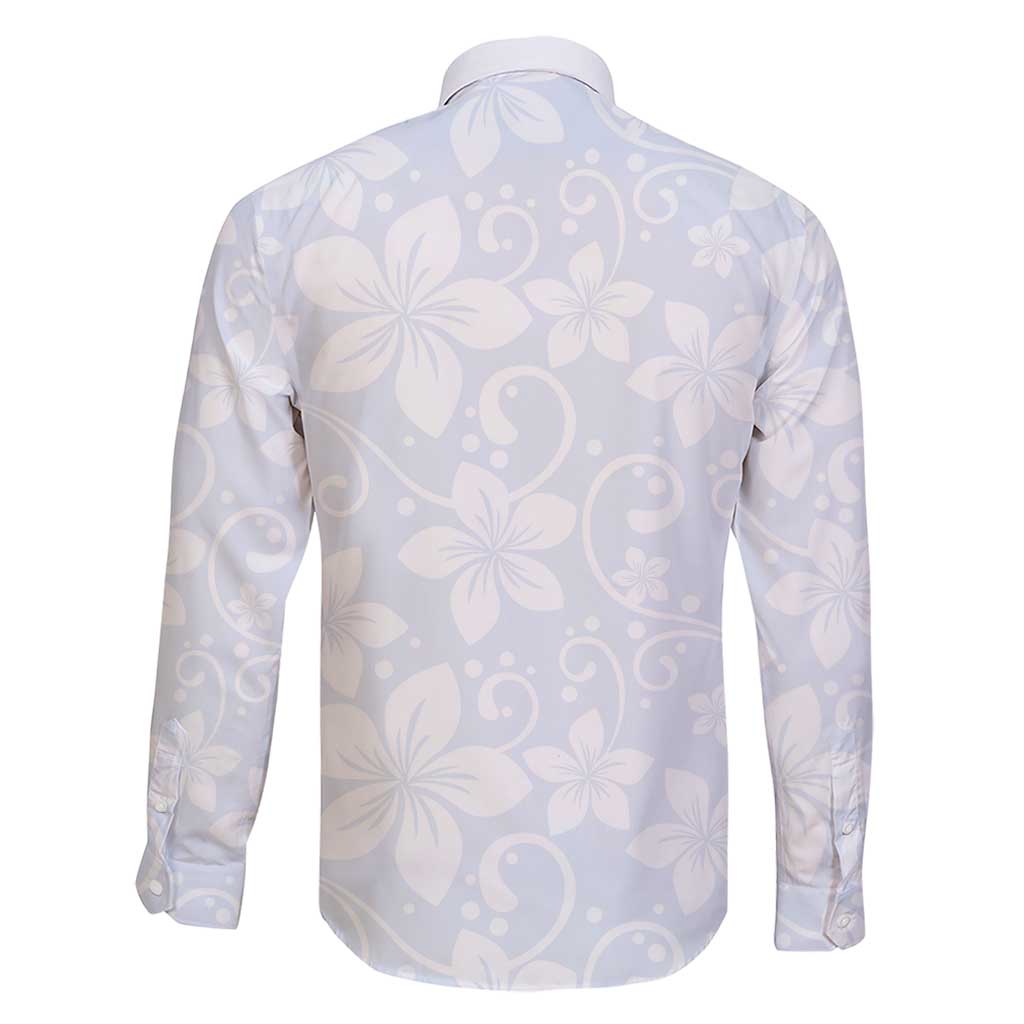 Plumeria Floral White Sunday Family Matching Short Sleeve Bodycon Dress and Hawaiian Shirt