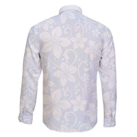 Plumeria Floral White Sunday Family Matching Short Sleeve Bodycon Dress and Hawaiian Shirt