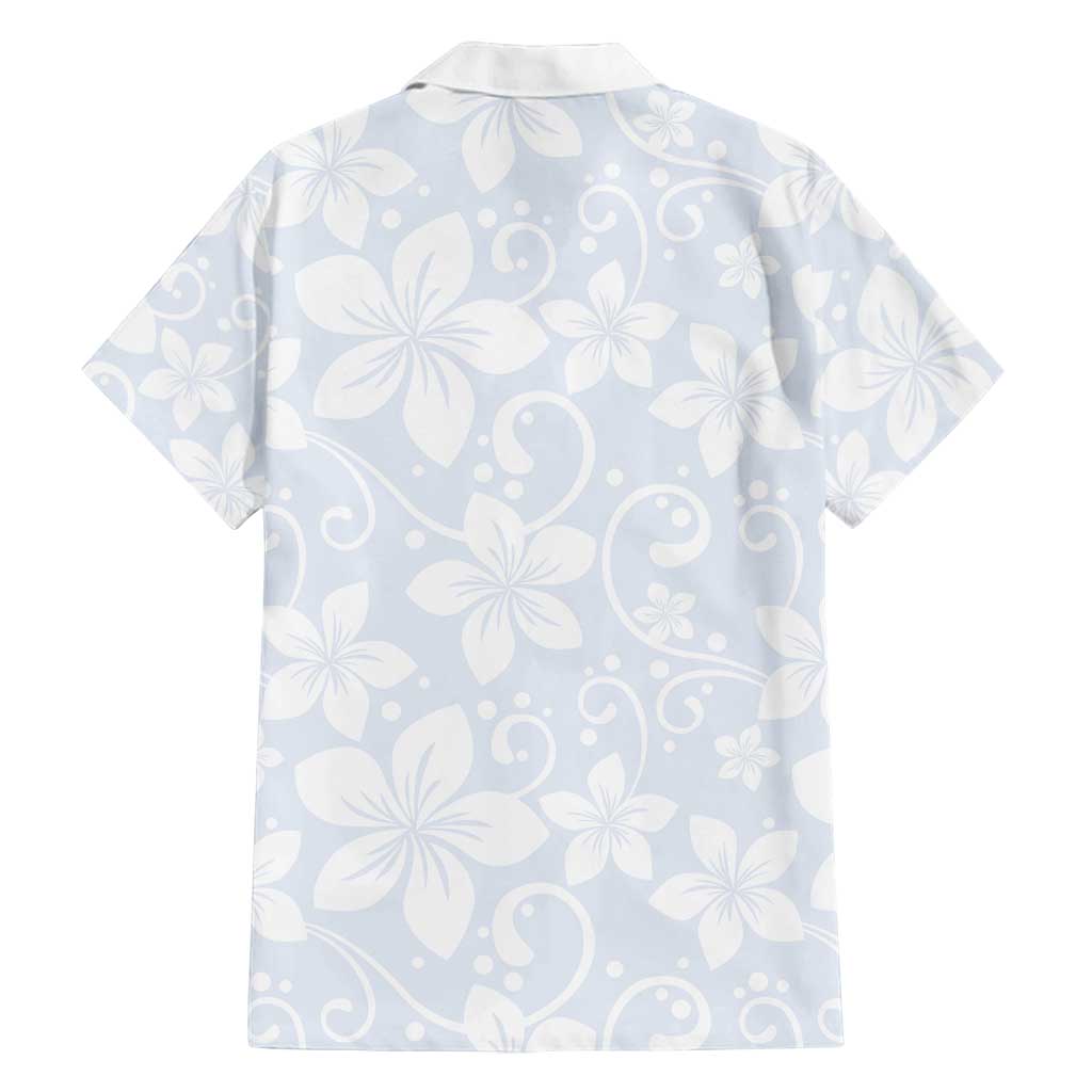 Plumeria Floral White Sunday Family Matching Summer Maxi Dress and Hawaiian Shirt
