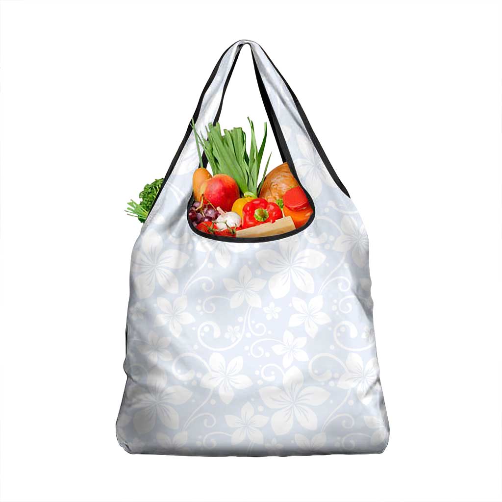 Plumeria Floral White Sunday Grocery Bag