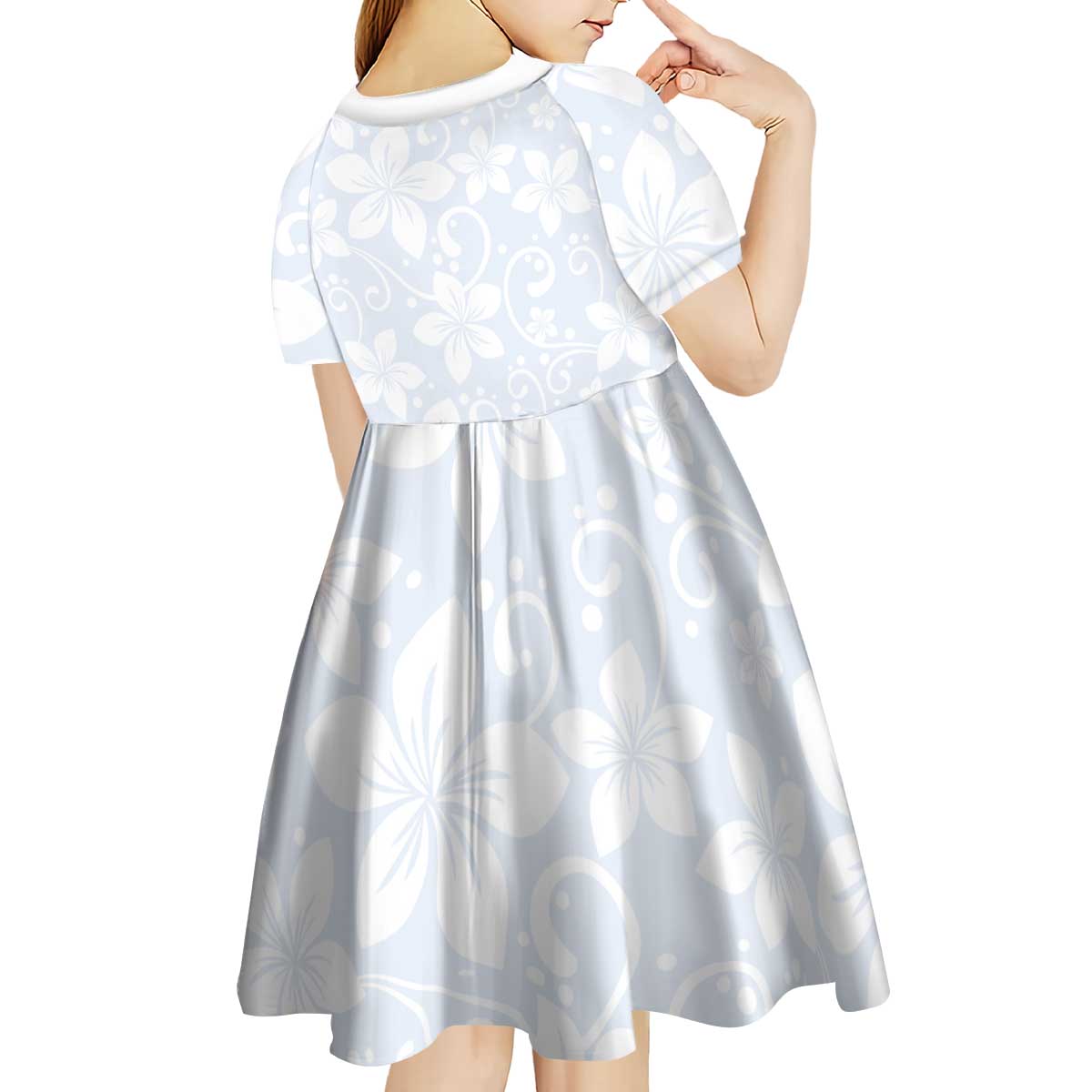 Plumeria Floral White Sunday Kid Short Sleeve Dress LT01 - Polynesian Pride