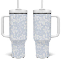 Plumeria Floral White Sunday Tumbler With Handle
