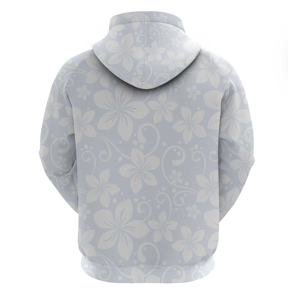 Plumeria Floral White Sunday Zip Hoodie