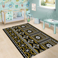 Fiji Masi Tapa Pattern Yellow Area Rug - Polynesian Pride