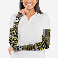 Fiji Masi Tapa Pattern Yellow Arm Sleeves - Polynesian Pride