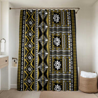 Fiji Masi Tapa Pattern Yellow Bathroom Set - Polynesian Pride