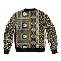 Fiji Masi Tapa Pattern Yellow Bomber Jacket - Polynesian Pride