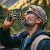 Fiji Masi Tapa Pattern Yellow 4 in 1 Can Cooler Tumbler - Polynesian Pride