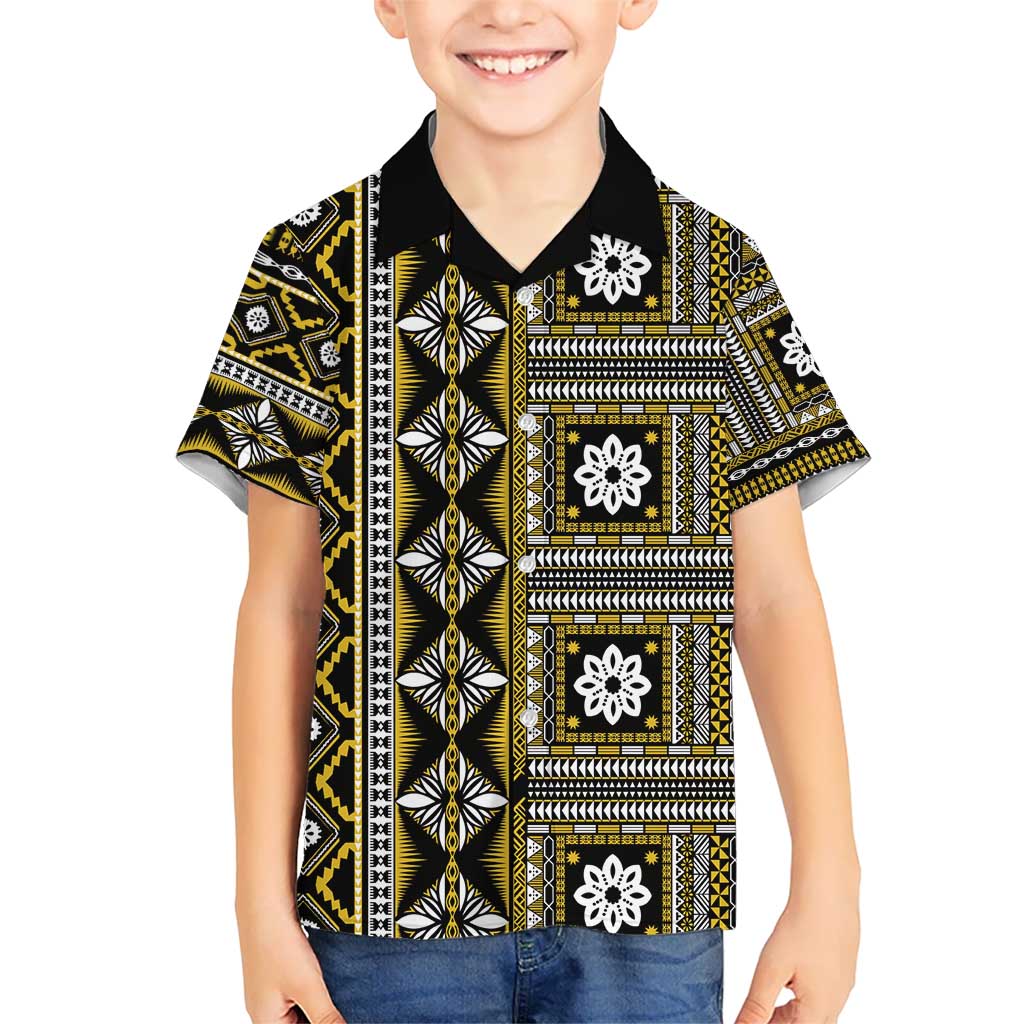 Fiji Masi Tapa Pattern Yellow Hawaiian Shirt - Polynesian Pride