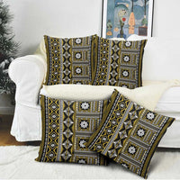 Fiji Masi Tapa Pattern Yellow Pillow Cover - Polynesian Pride