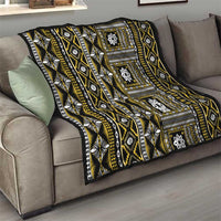Fiji Masi Tapa Pattern Yellow Quilt - Polynesian Pride