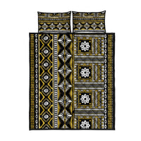 Fiji Masi Tapa Pattern Yellow Quilt Bed Set - Polynesian Pride