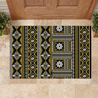 Fiji Masi Tapa Pattern Yellow Rubber Doormat - Polynesian Pride