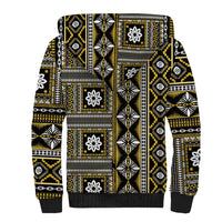 Fiji Masi Tapa Pattern Yellow Sherpa Hoodie - Polynesian Pride