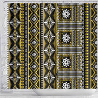 Fiji Masi Tapa Pattern Yellow Shower Curtain - Polynesian Pride