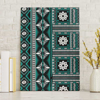 Fiji Masi Tapa Pattern Teal Canvas Wall Art - Polynesian Pride