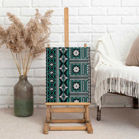 Fiji Masi Tapa Pattern Teal Canvas Wall Art - Polynesian Pride