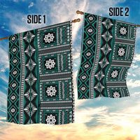 Fiji Masi Tapa Pattern Teal Garden Flag - Polynesian Pride