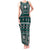 Fiji Masi Tapa Pattern Teal Tank Maxi Dress - Polynesian Pride