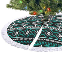 Fiji Masi Tapa Pattern Teal Tree Skirt - Polynesian Pride